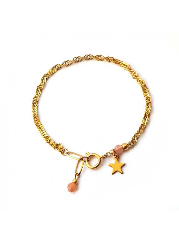 Armband | RVS | t w i r l | Moonstone