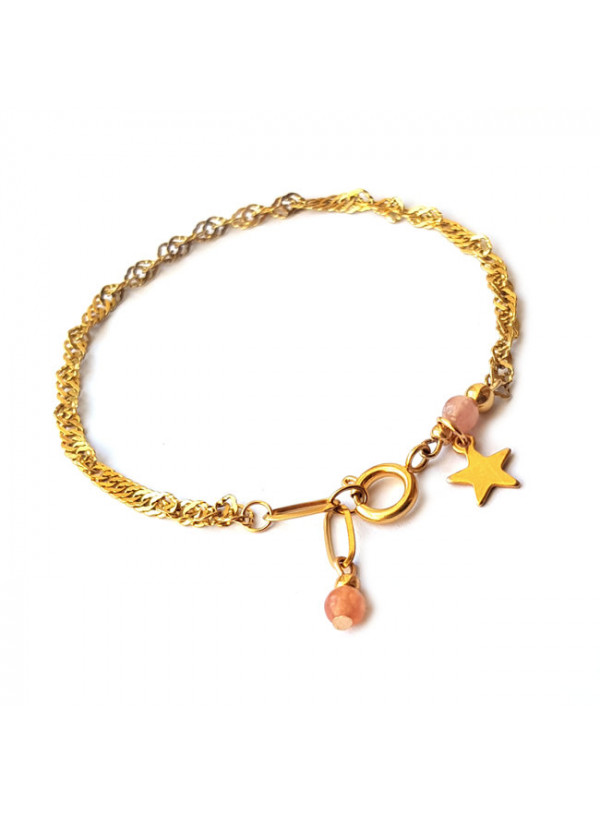 Armband | RVS | t w i r l | Moonstone