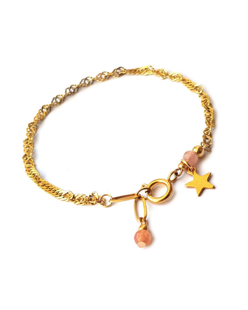 Armband | RVS | t w i r l | Moonstone