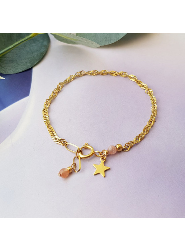 Armband | RVS | t w i r l | Moonstone