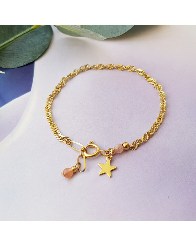 Armband | RVS | t w i r l | Moonstone