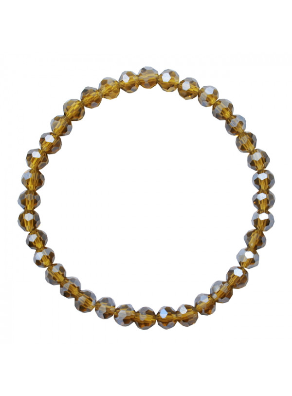 Armband shiny facet okergeel