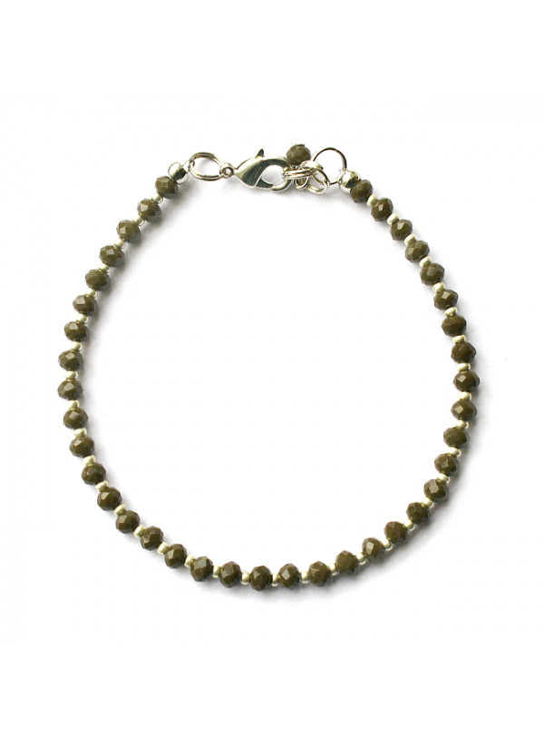 Armband basic glas facet XS donkergroen