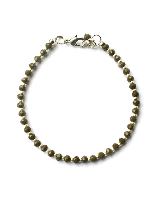 Armband basic glas facet XS donkergroen