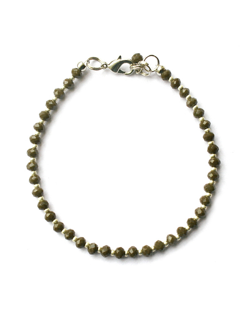 Armband basic glas facet XS donkergroen