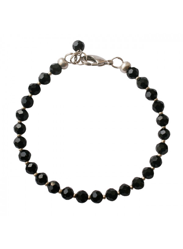 Armband basic facet small zwart
