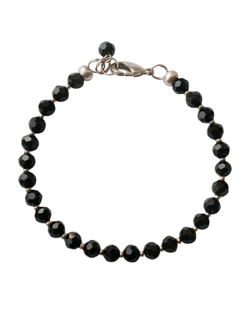 Armband basic facet small zwart