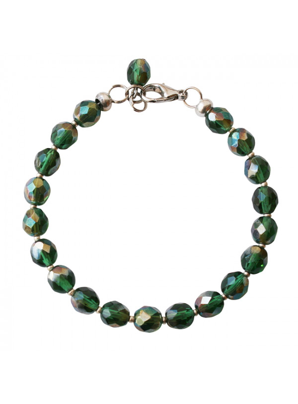 Armband basic facet shiny donkergroen