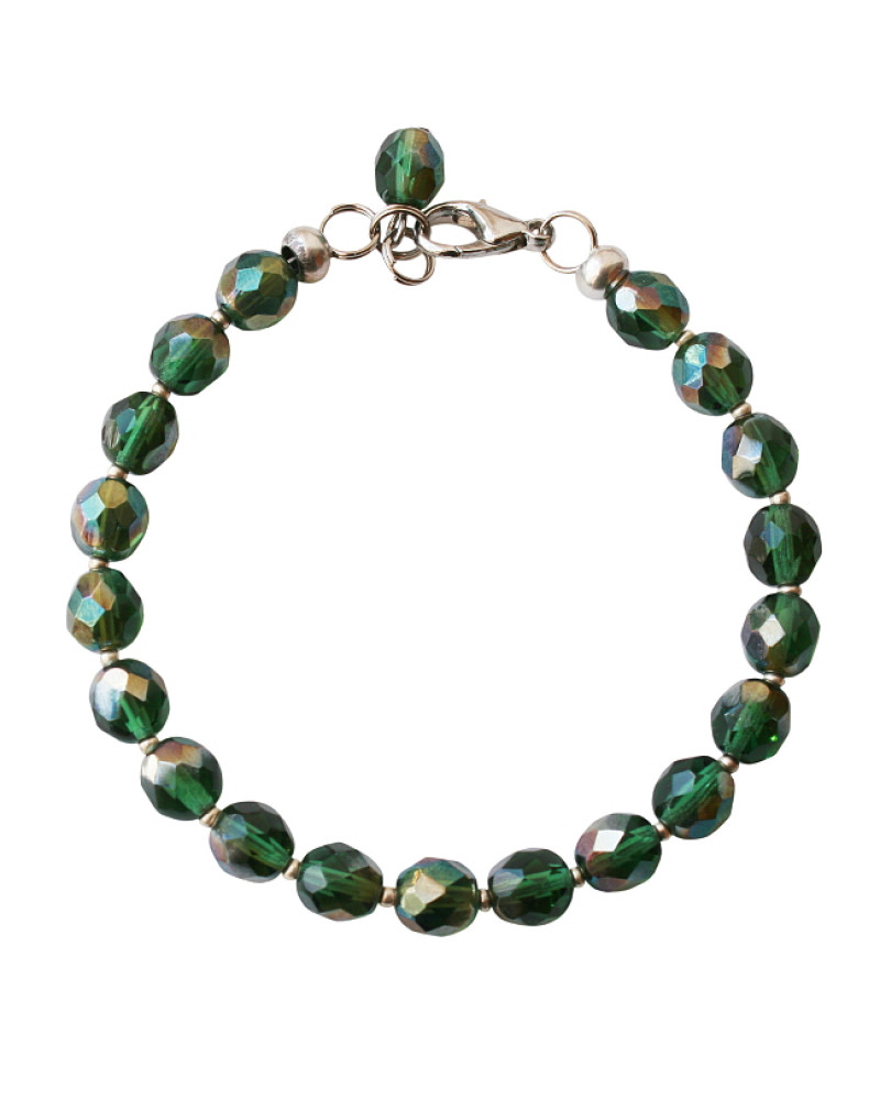 Armband basic facet shiny donkergroen