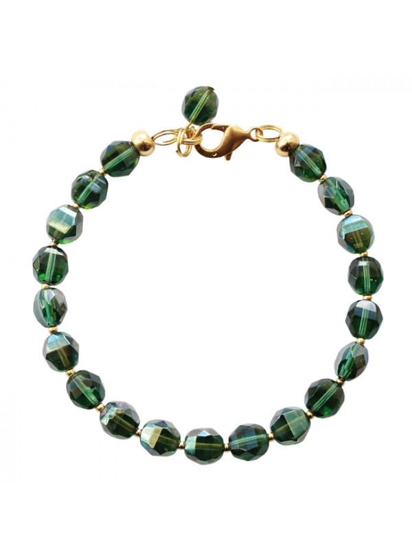 Armband basic facet shiny luxe donkergroen 