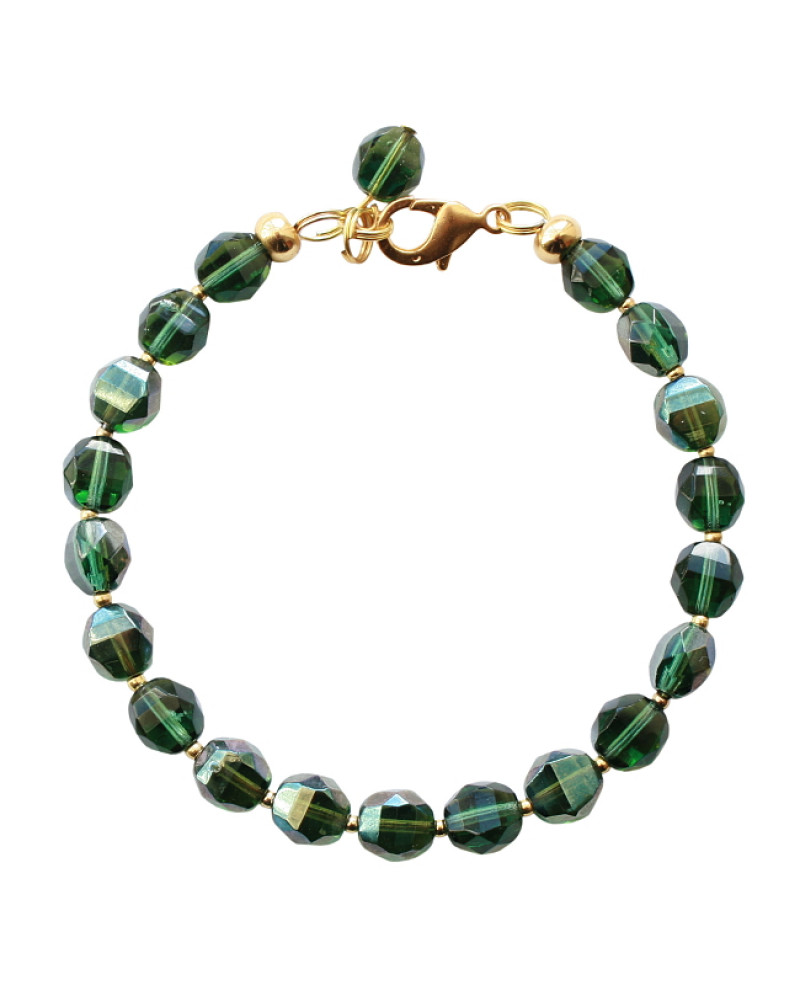 Armband basic facet shiny luxe donkergroen 