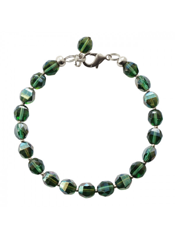 Armband basic facet shiny luxe donkergroen 