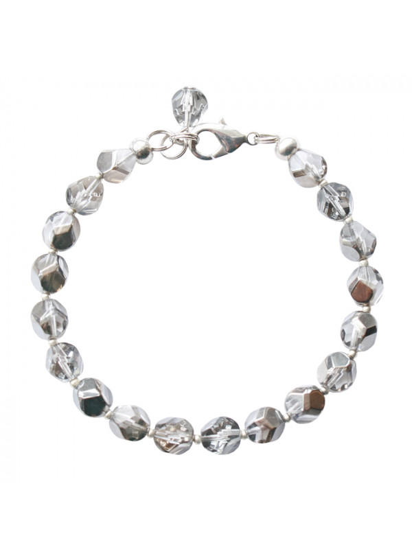 Armband basic facet zilvergrijs