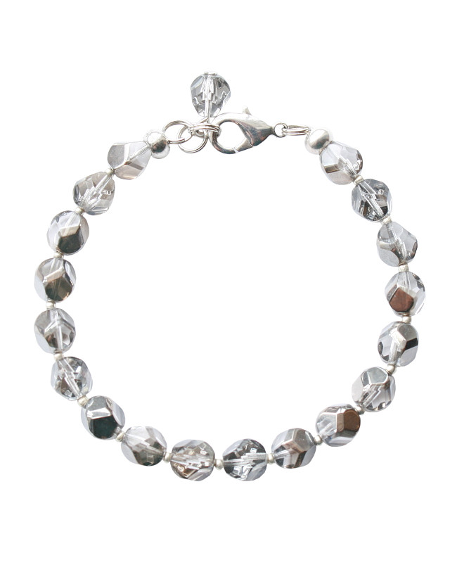 Armband basic facet zilvergrijs