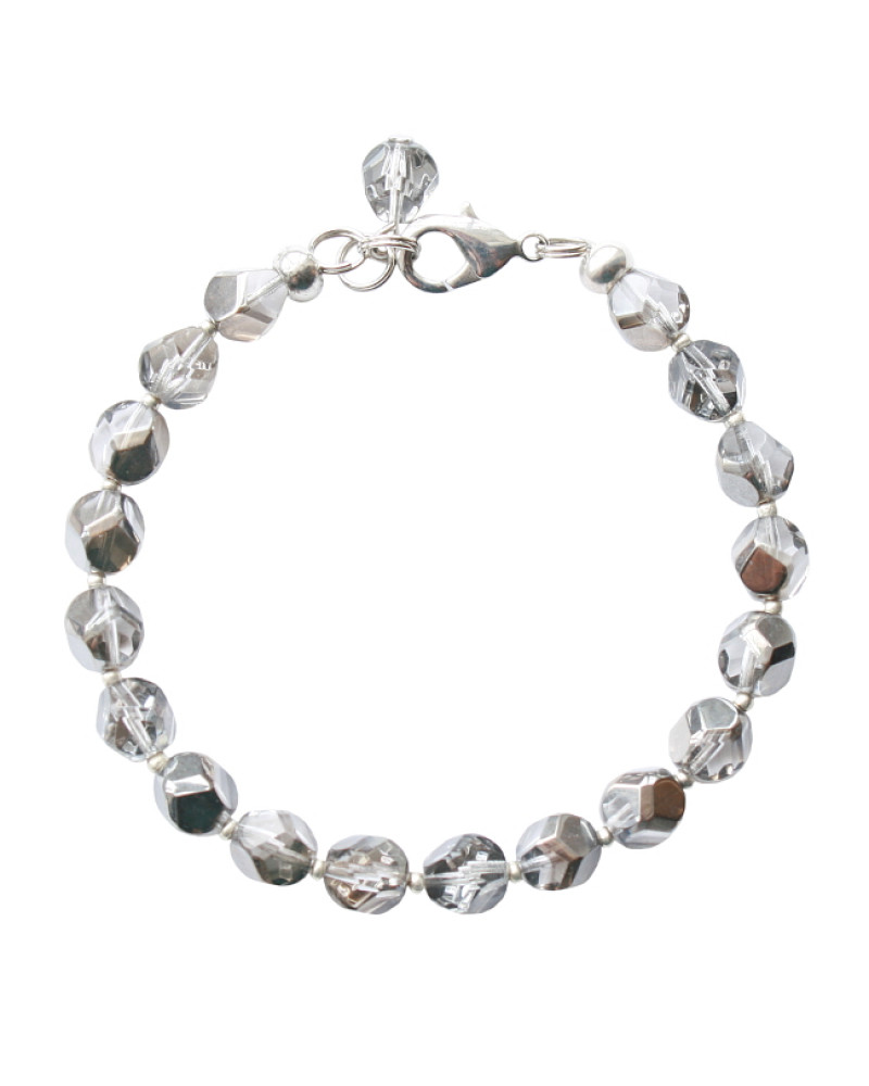 Armband basic facet zilvergrijs