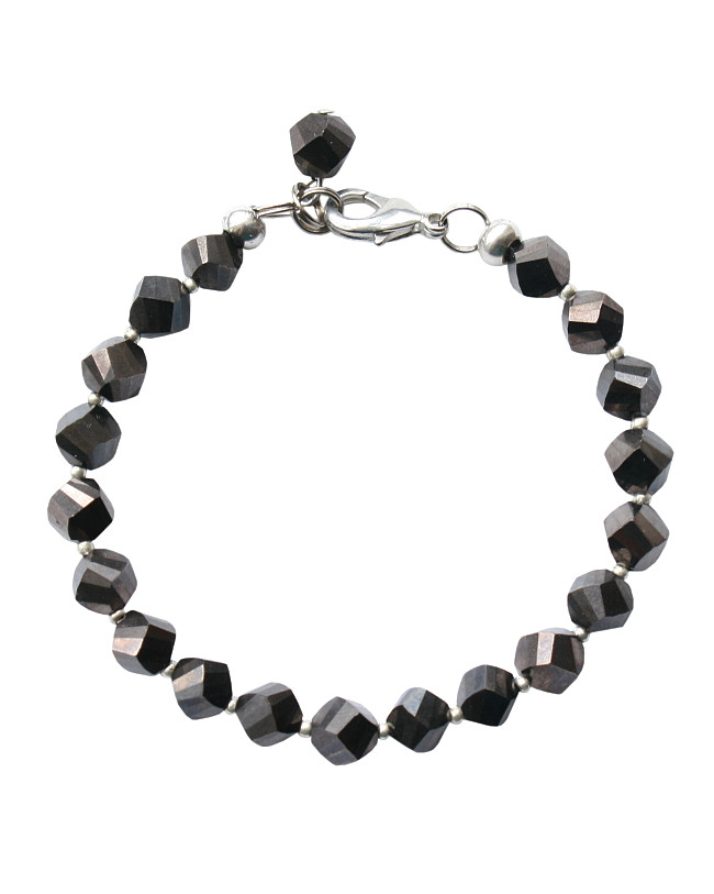 Armband basic facet zwart