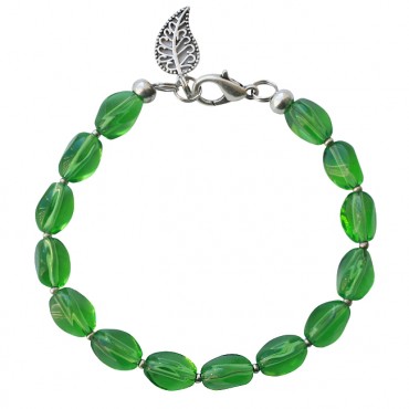 Armband basic glas ovaal groen