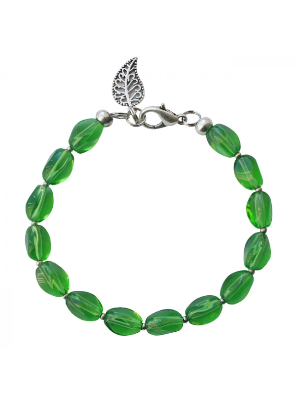 Armband basic glas ovaal groen