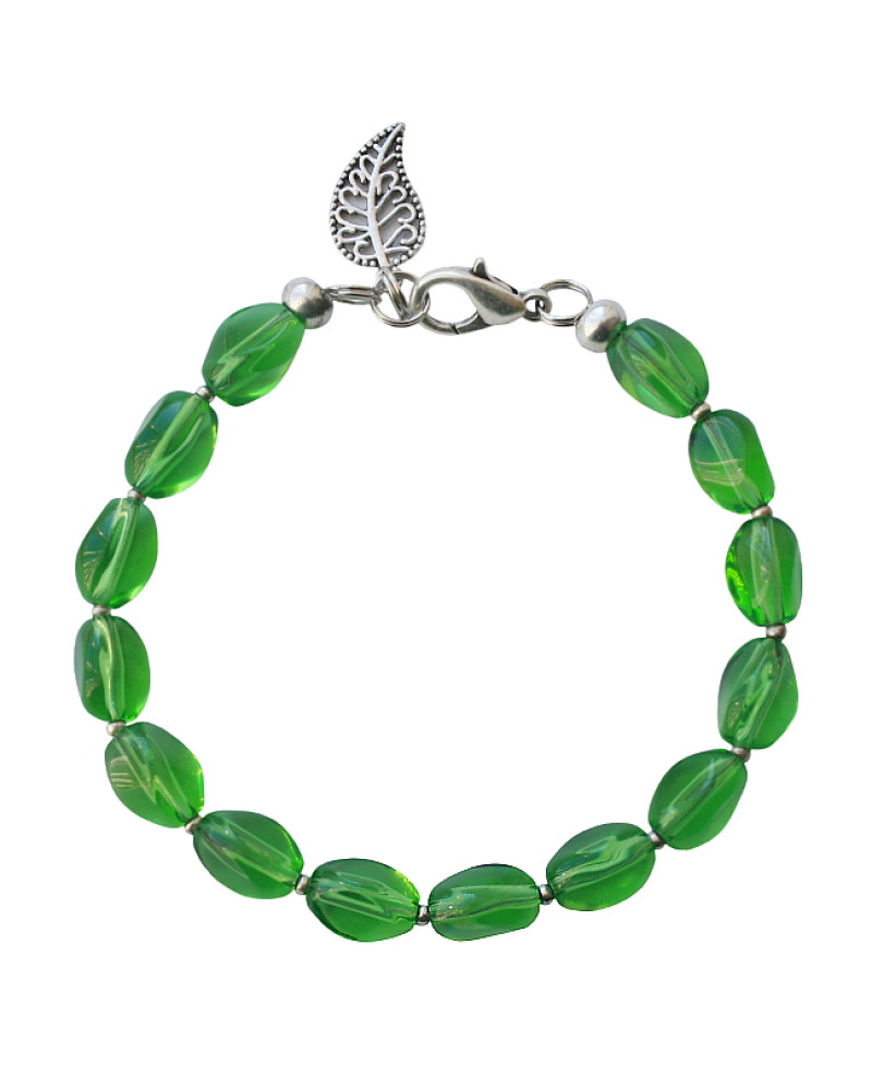 Armband basic glas ovaal groen