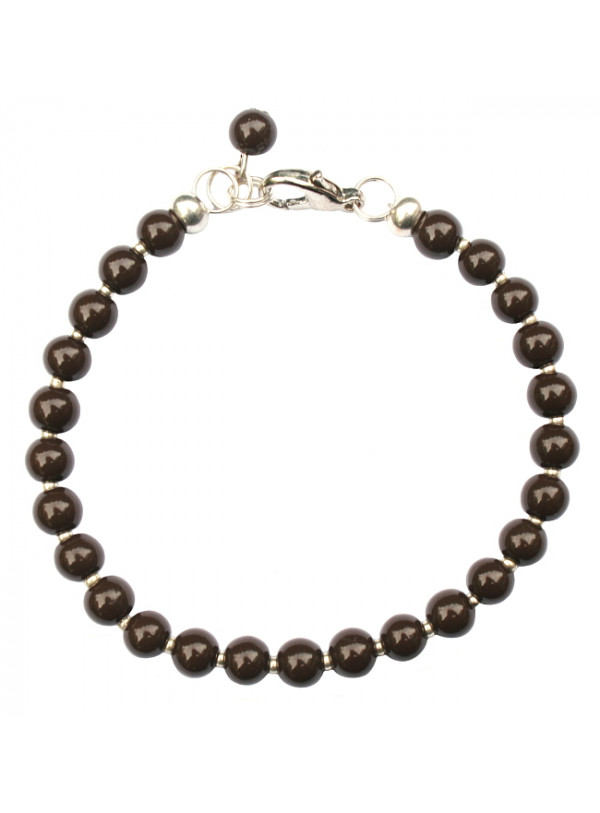 Armband | Glas donkerbruin