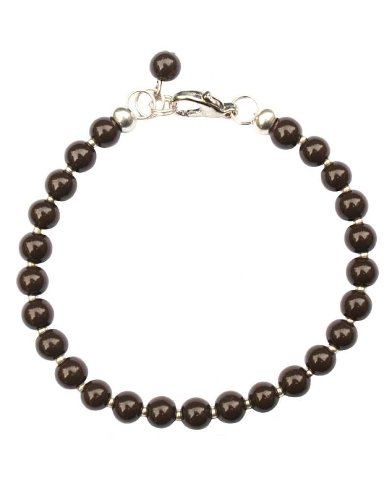 Armband | Glas donkerbruin