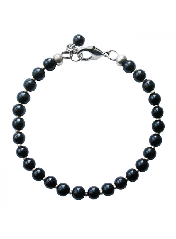 Armband | Glas rond zwart