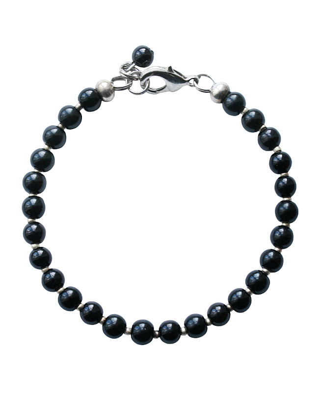 Armband | Glas rond zwart