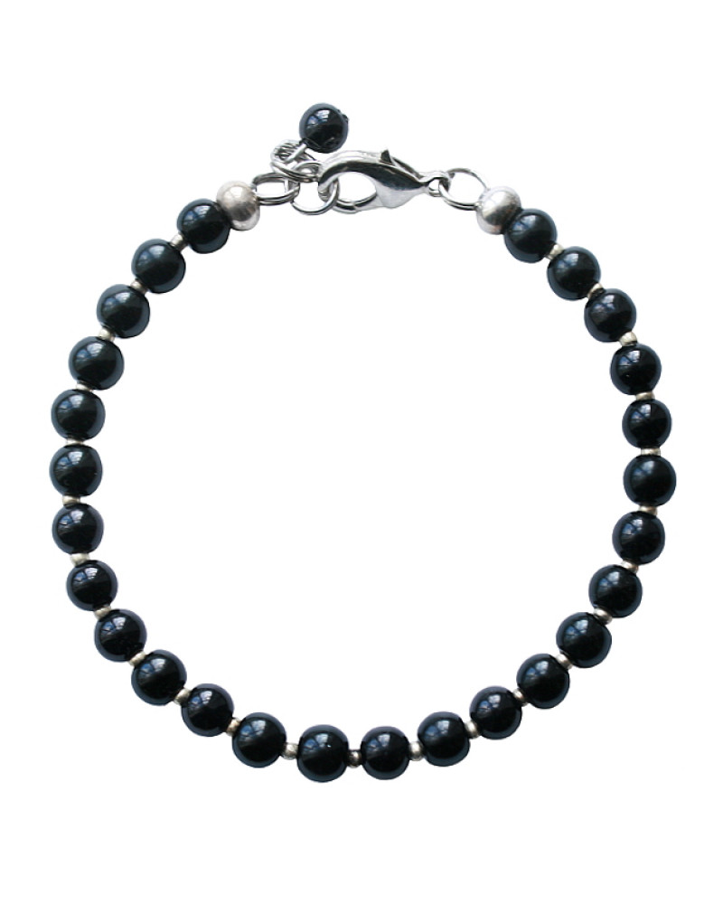 Armband | Glas rond zwart