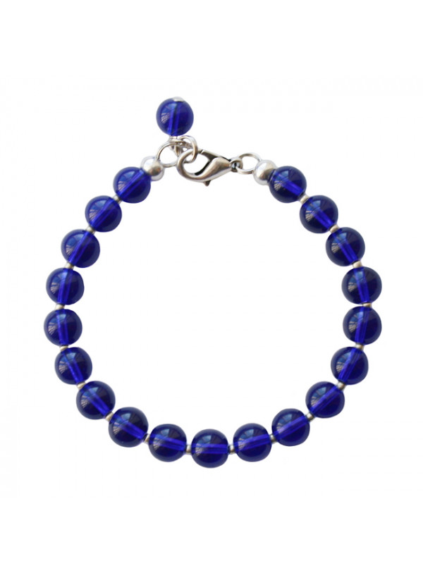 Armband glas rond 8mm koningsblauw