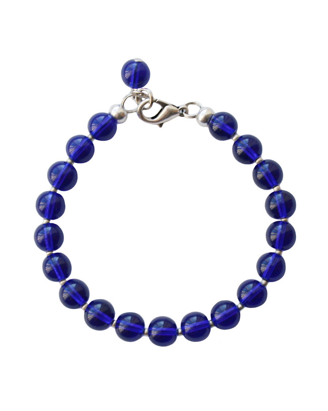 Armband glas rond 8mm koningsblauw