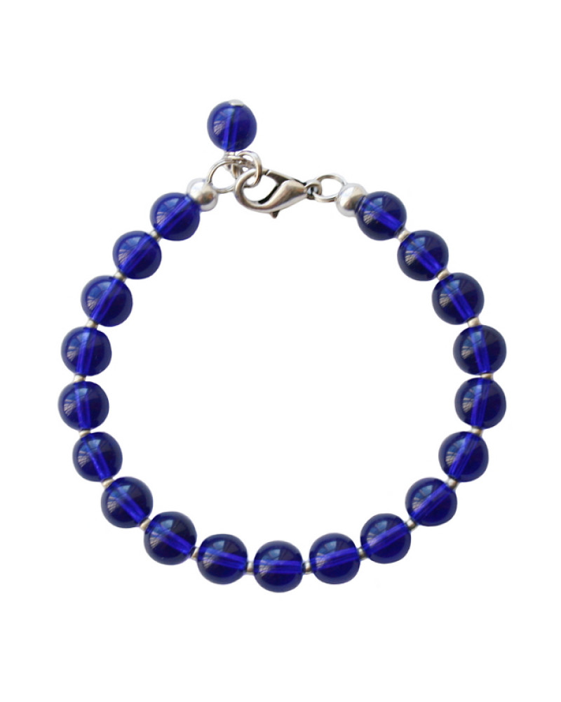 Armband glas rond 8mm koningsblauw