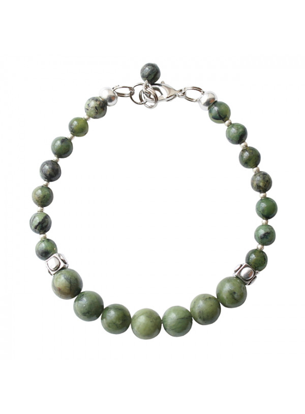 Armband basic flower jade facet mix