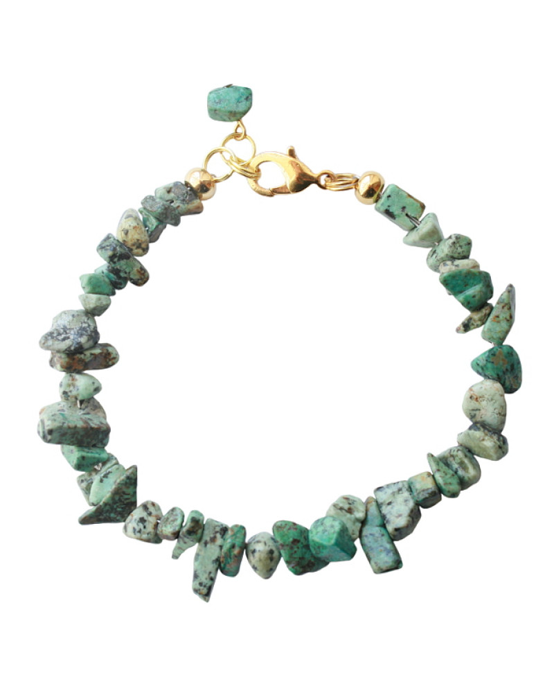 Armband basic halfedelsteen chip african turquoise