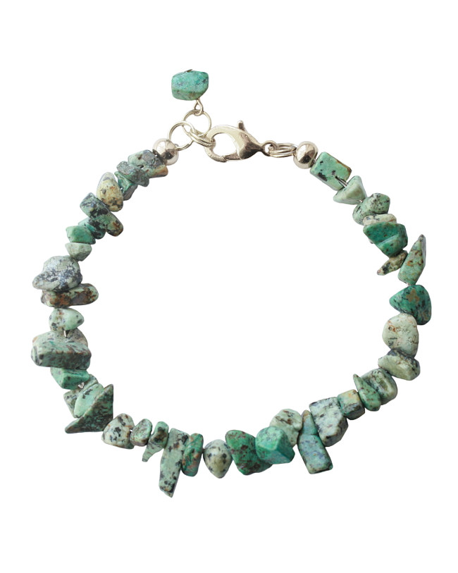 Armband basic halfedelsteen chip african turquoise