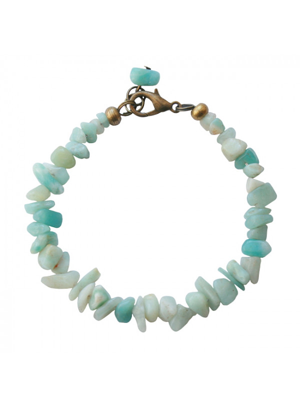 Armband basic halfedelsteen chip amazoniet
