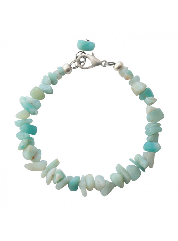 Armband basic halfedelsteen chip amazoniet