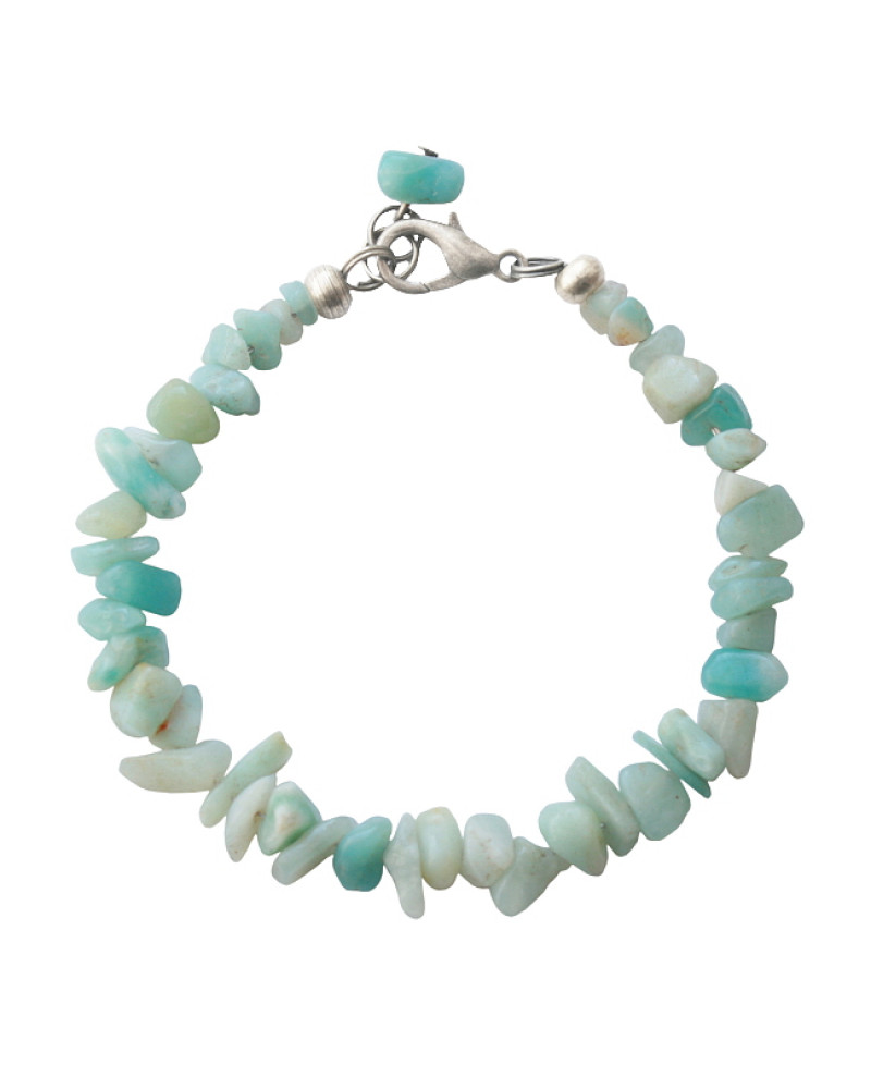Armband basic halfedelsteen chip amazoniet