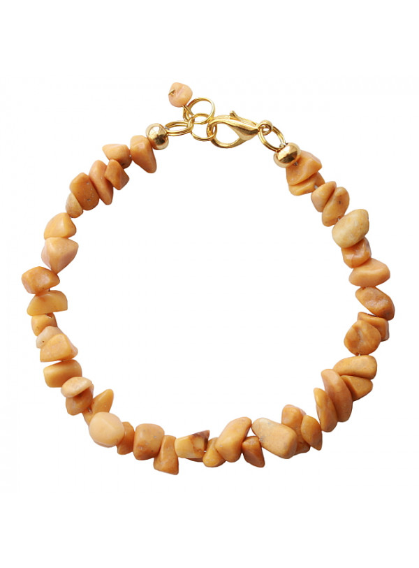 Armband basic halfedelsteen chip jaspis oker