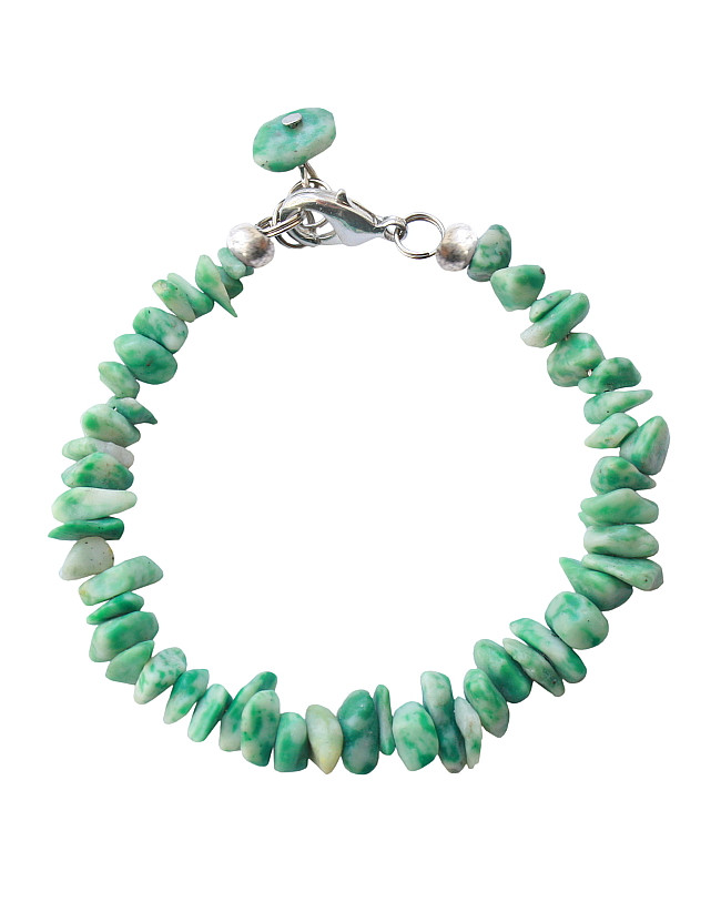 Armband basic halfedelsteen chip jaspis groen