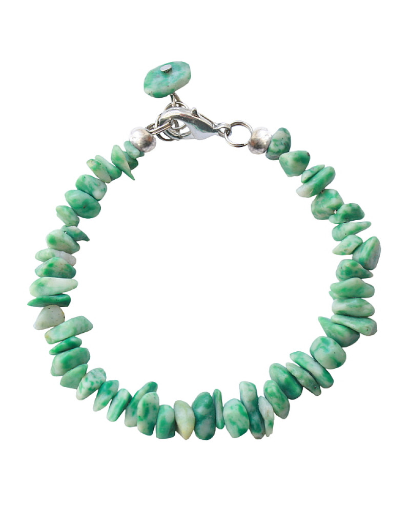 Armband basic halfedelsteen chip jaspis groen