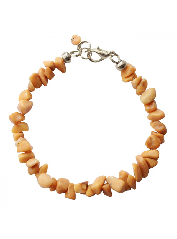 Armband basic halfedelsteen chip jaspis oker