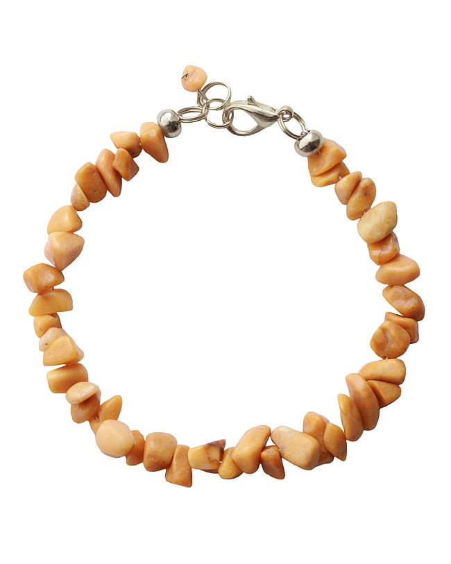 Armband basic halfedelsteen chip jaspis oker