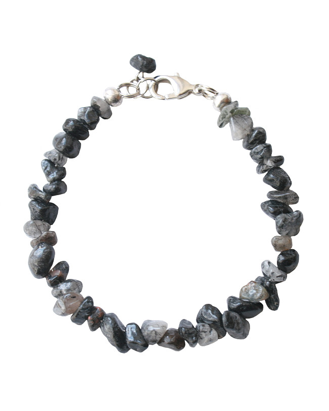 Armband basic halfedelsteen chip labradoriet