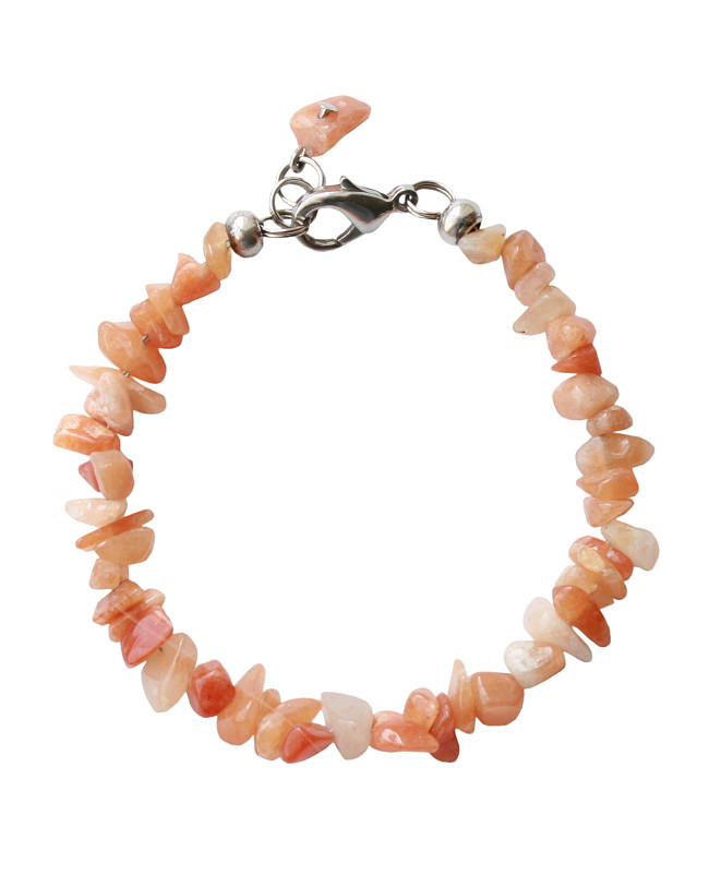 Armband basic halfedelsteen chip red aventurine