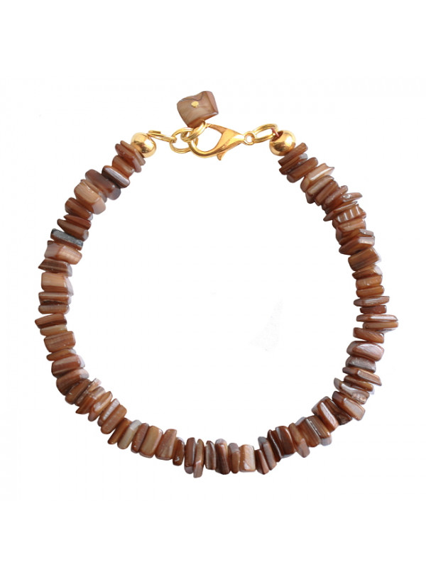 Armband basic schelp bruin