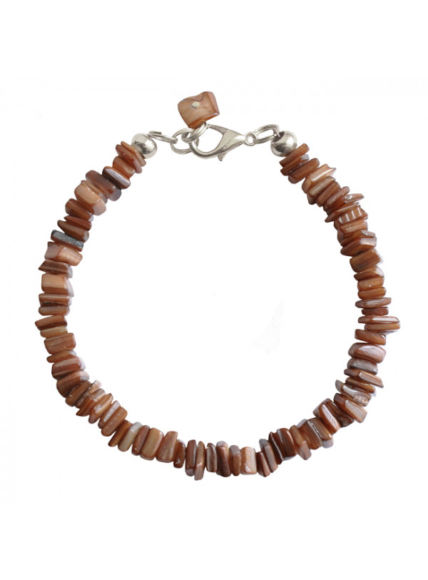 Armband basic schelp bruin