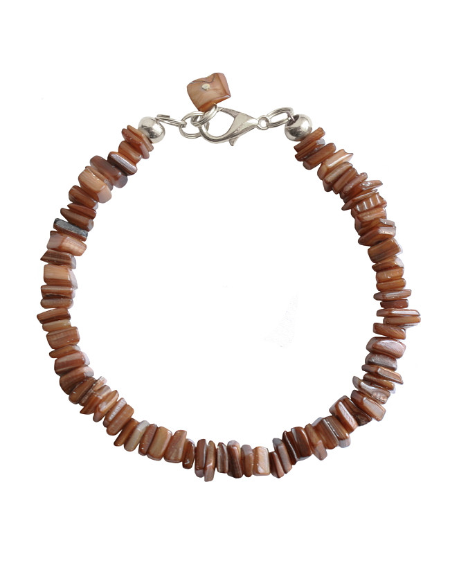 Armband basic schelp bruin