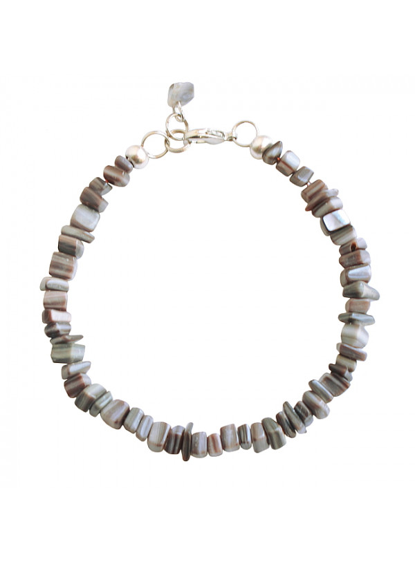 Armband basic schelp grijs