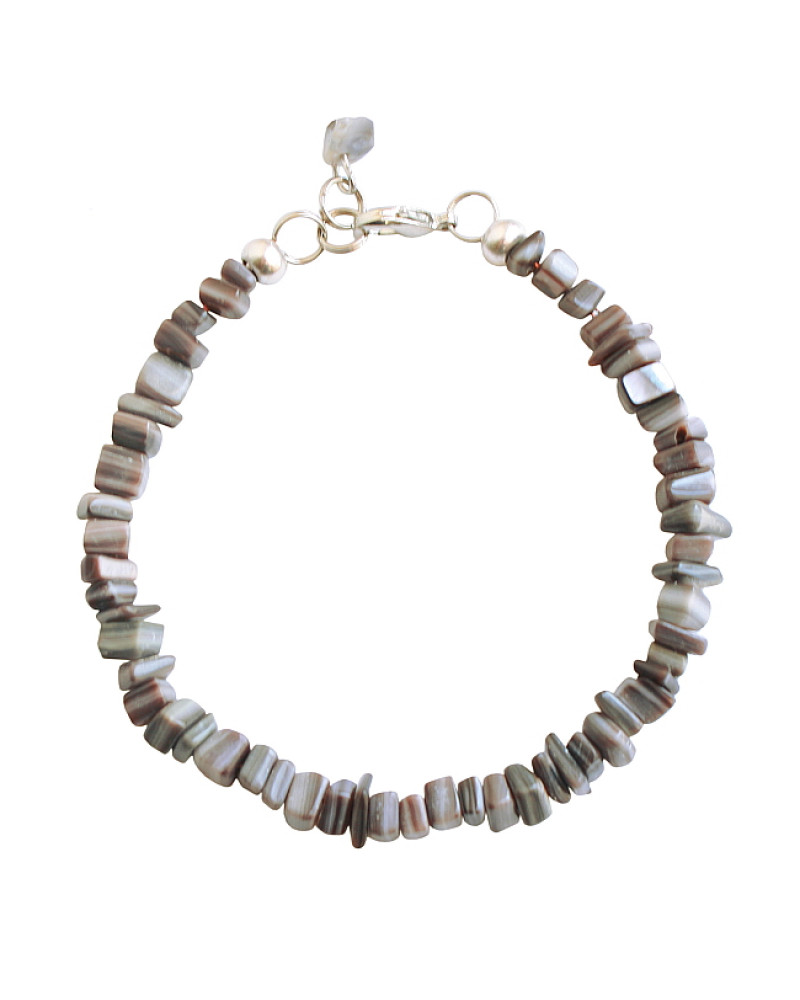 Armband basic schelp grijs