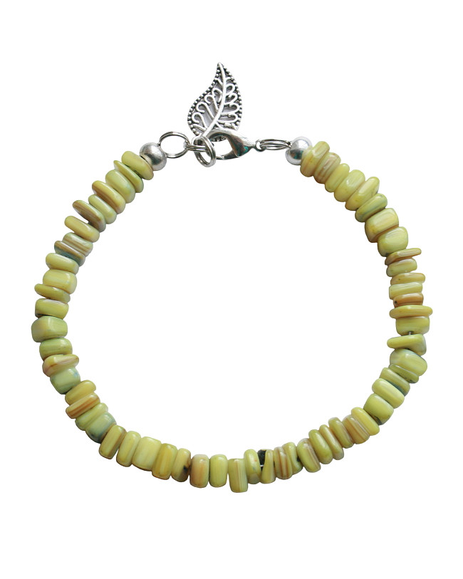 Armband basic schelp groen